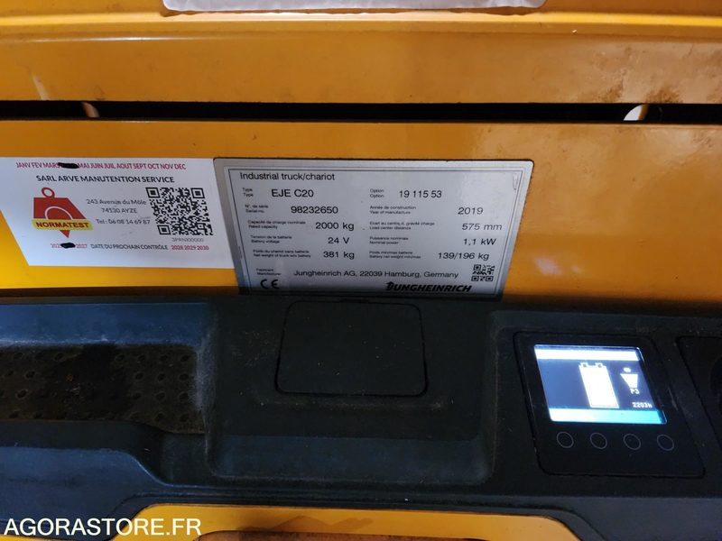 2 TRANSPALETTES ELECTRIQUE A LEVEE INITIALE 24V 150Ah CHARGEUR EMBARQUE DE 2019 - Тележка: фото 3 2 TRANSPALETTES ELECTRIQUE A LEVEE INITIALE 24V 150Ah CHARGEUR EMBARQUE DE 2019 - Тележка: фото 3