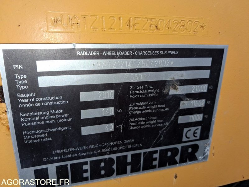 Chargeuse Liebherr L550 Xpower - 2016 / 16298 Heures - Погрузчик: фото 5 Chargeuse Liebherr L550 Xpower - 2016 / 16298 Heures - Погрузчик: фото 5