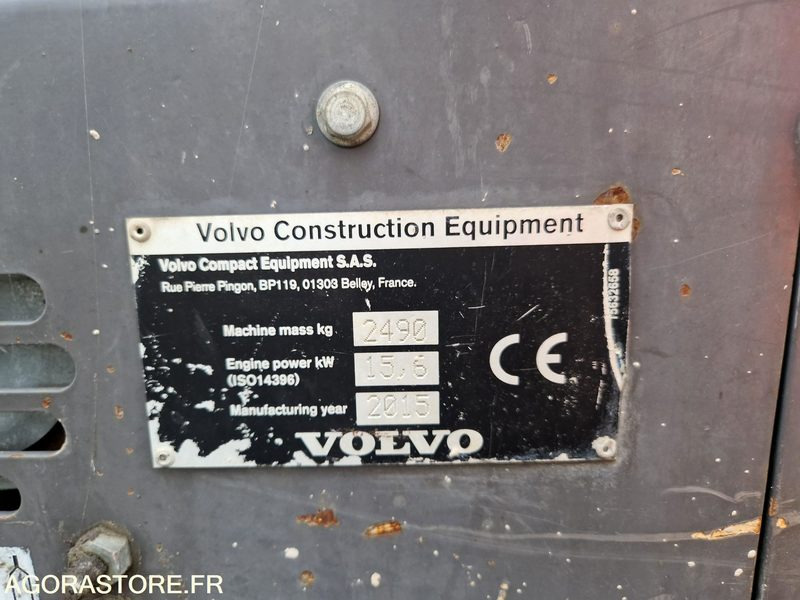 Экскаватор Mini pelle Volvo ECR25D - 2015 - 4538h: фото 15 Экскаватор Mini pelle Volvo ECR25D - 2015 - 4538h: фото 15