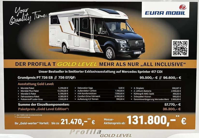 Eura Mobil PROFILA T 726 EF /- 2026 - / GOLD - LEVEL PAKET - Полуинтегрированный автодом: фото 1 Eura Mobil PROFILA T 726 EF /- 2026 - / GOLD - LEVEL PAKET - Полуинтегрированный автодом: фото 1