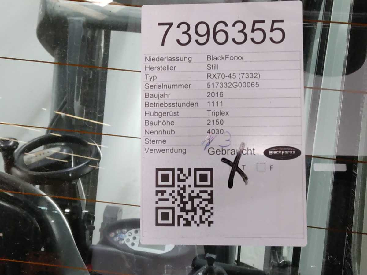 STILL RX70-45 2016 FORKLIFT - Вилочный погрузчик: фото 2 STILL RX70-45 2016 FORKLIFT - Вилочный погрузчик: фото 2