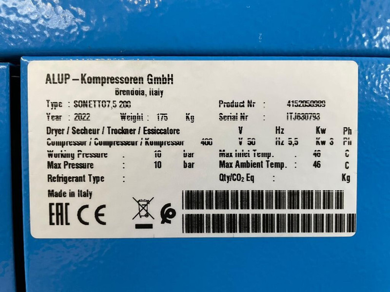 Alup Sonetto 7.5 + 200 Elektrische Schroefcompressor 5.5 kw 780 L / min 10 Bar - Воздушный компрессор: фото 3 Alup Sonetto 7.5 + 200 Elektrische Schroefcompressor 5.5 kw 780 L / min 10 Bar - Воздушный компрессор: фото 3
