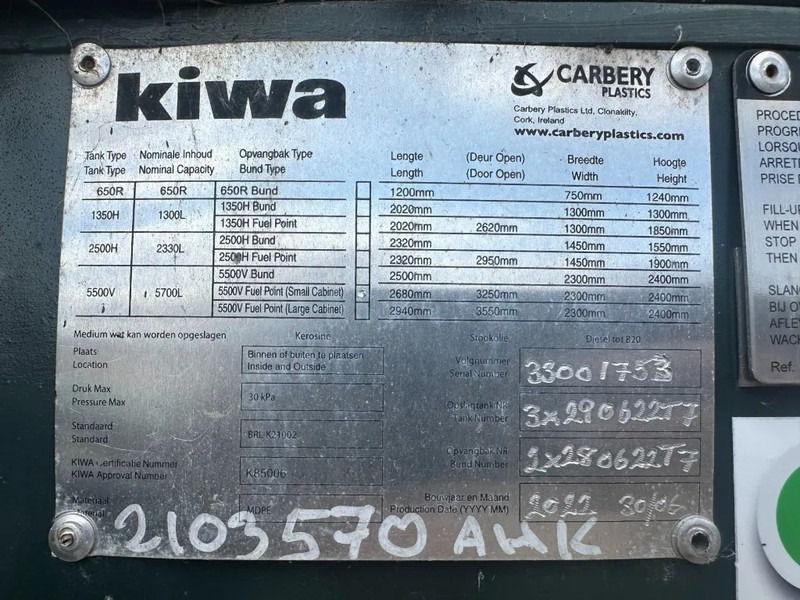 Carbery Kiwa dubbelwandig met mangat Dieseltank 5700 liter met 230 V pompset New ! Overstock - Морской контейнер: фото 4 Carbery Kiwa dubbelwandig met mangat Dieseltank 5700 liter met 230 V pompset New ! Overstock - Морской контейнер: фото 4