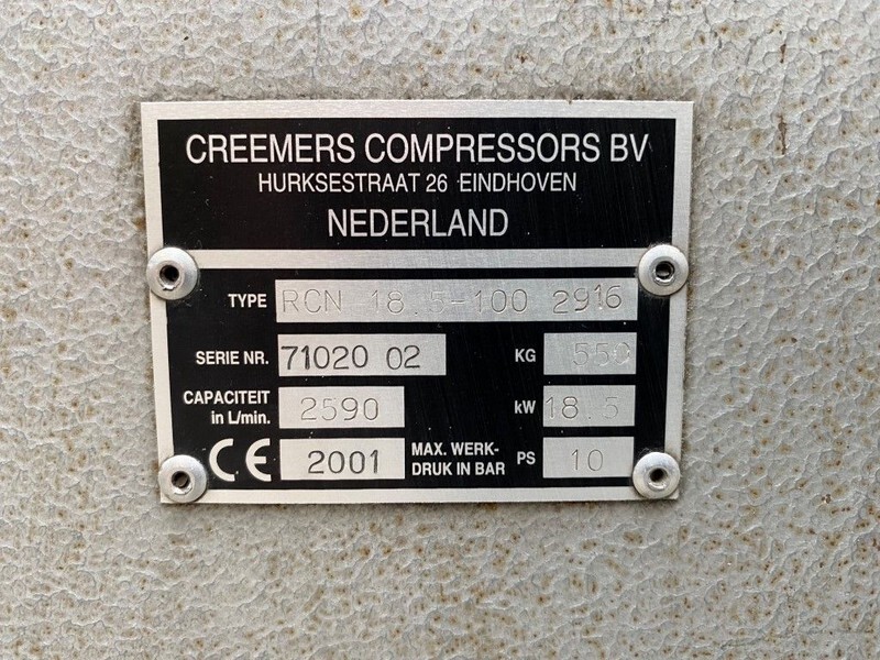 Creemers RCN 18.5-100 18.5 kW 2590 L / min 10 Bar Silent Elektrische Schroefcompressor - Воздушный компрессор: фото 3 Creemers RCN 18.5-100 18.5 kW 2590 L / min 10 Bar Silent Elektrische Schroefcompressor - Воздушный компрессор: фото 3