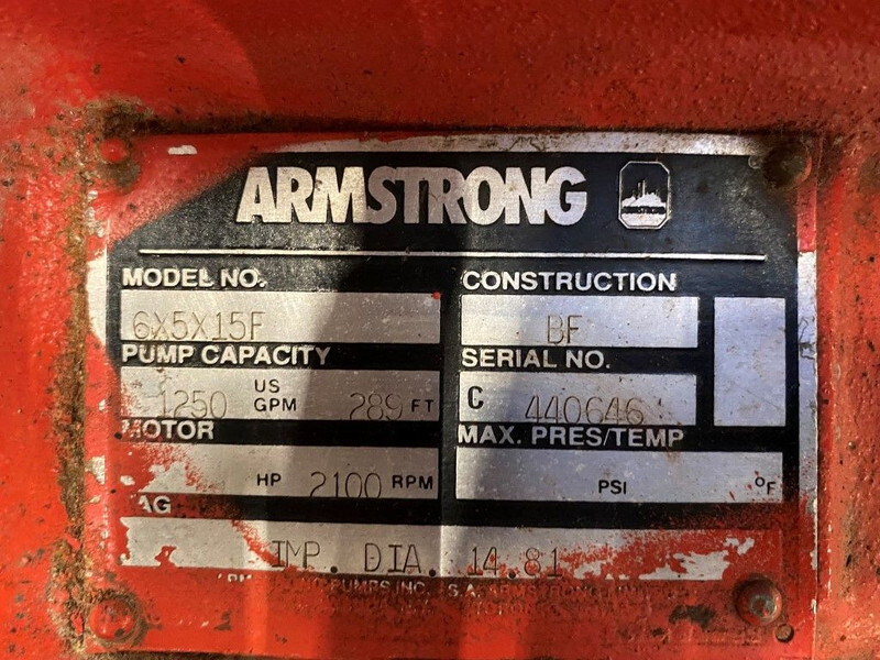 Насос для воды Cummins 6BTA5.9C Armstrong 284 m3 / h 9 Bar Waterpomp Beregeningspomp: фото 10