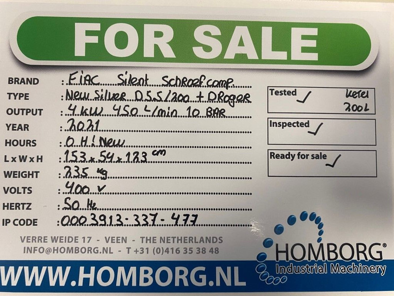 Fiac New Silver D 5.5 / 200 Silent 4 kW 450 L / min 10 Bar Elektrische Schroefcompressor met ketel en droger - Воздушный компрессор: фото 2 Fiac New Silver D 5.5 / 200 Silent 4 kW 450 L / min 10 Bar Elektrische Schroefcompressor met ketel en droger - Воздушный компрессор: фото 2