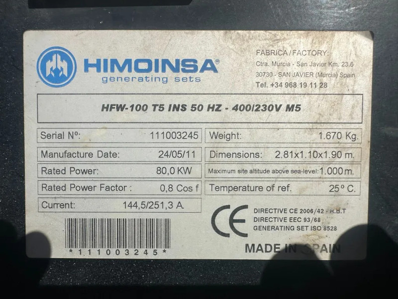 Himoinsa HFW 100 T5 Iveco Mecc Alte Spa 100 kVA Silent generatorset - Электрогенератор: фото 5 Himoinsa HFW 100 T5 Iveco Mecc Alte Spa 100 kVA Silent generatorset - Электрогенератор: фото 5