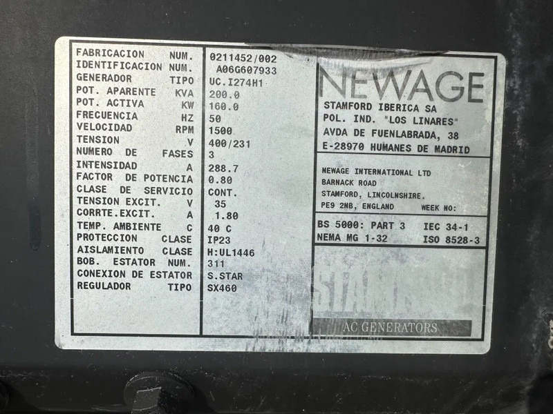 Электрогенератор Himoinsa Iveco NEF 60 TE2 Stamford 200 kVA generatorset: фото 11 Электрогенератор Himoinsa Iveco NEF 60 TE2 Stamford 200 kVA generatorset: фото 11
