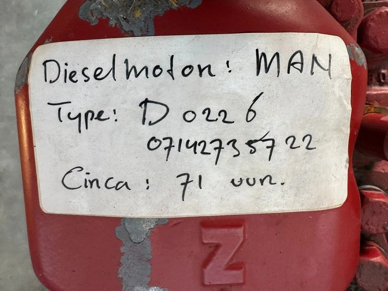 MAN D 0226 M 66 kW / 90 PK 6 cilinder diesel engine parts - Двигатель для Погрузочно-разгрузочной техники: фото 5 MAN D 0226 M 66 kW / 90 PK 6 cilinder diesel engine parts - Двигатель для Погрузочно-разгрузочной техники: фото 5