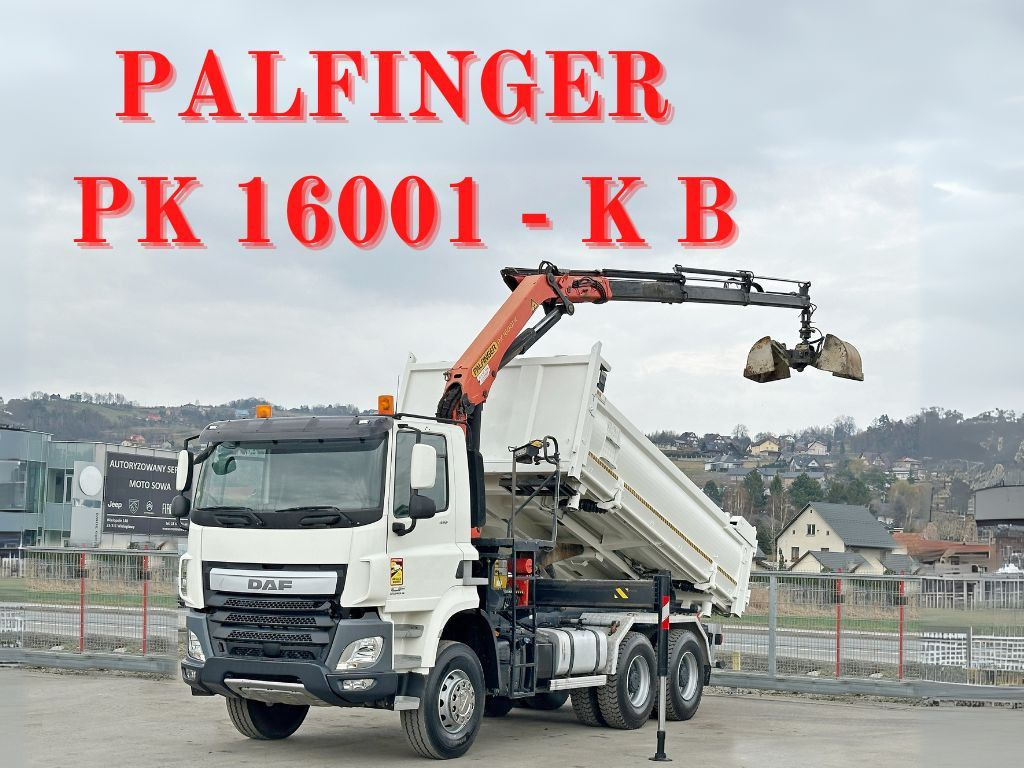 DAF CF 410 * Kipper 4,90 m + PK 16001 - K B * 6x4 - Самосвал, Автоманипулятор: фото 1 DAF CF 410 * Kipper 4,90 m + PK 16001 - K B * 6x4 - Самосвал, Автоманипулятор: фото 1