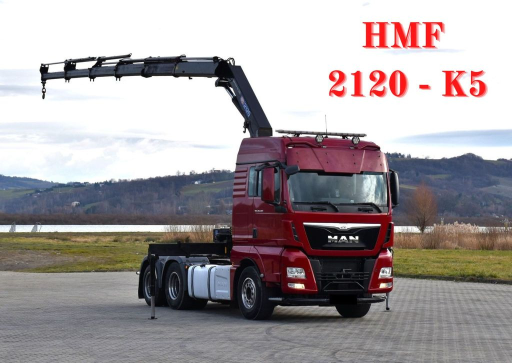 MAN TGX 28.480 Sattelzugmaschine + HMF 2120 K5/FUNK MAN TGX 28.480 Sattelzugmaschine + HMF 2120 K5/FUNK - Тягач: фото 1 MAN TGX 28.480 Sattelzugmaschine + HMF 2120 K5/FUNK MAN TGX 28.480 Sattelzugmaschine + HMF 2120 K5/FUNK - Тягач: фото 1