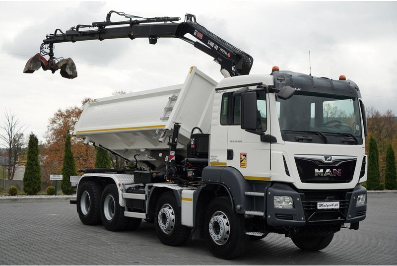Самосвал, Автоманипулятор MAN TGS 35.420 / 8x4 / WYWROTKA 2 STRONNA / HYDROBURTA / BORDMATIC: фото 11