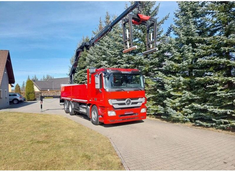 Mercedes-Benz Actros 2546 6x2 Flatbed + Crane HIAB 166 K + RC - Грузовик бортовой/ Платформа, Автоманипулятор: фото 1 Mercedes-Benz Actros 2546 6x2 Flatbed + Crane HIAB 166 K + RC - Грузовик бортовой/ Платформа, Автоманипулятор: фото 1