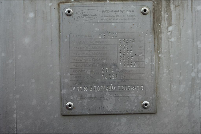 Полуприцеп-цистерна для транспортировки пищевых продуктов Wielton SOMMER / CYSTERNA SPOZYWCZA / 28 374 LITRÓW / 4 KOMOROWA / WEBAS: фото 12 Полуприцеп-цистерна для транспортировки пищевых продуктов Wielton SOMMER / CYSTERNA SPOZYWCZA / 28 374 LITRÓW / 4 KOMOROWA / WEBAS: фото 12