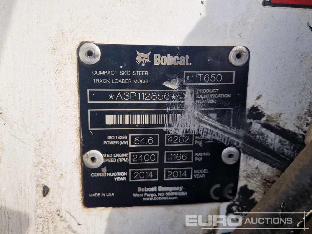 Мини-погрузчик с бортовым поворотом 2014 Bobcat T650: фото 24