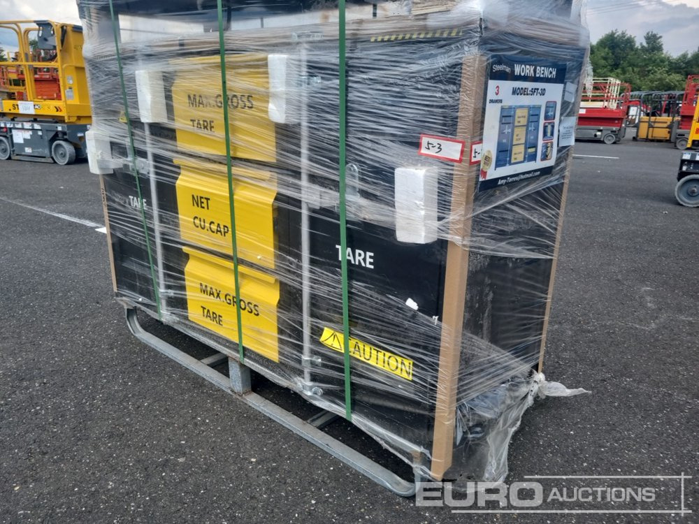 Unused 2024 Steelman 5’ Work Bench With 3 Drawers & 2 Cabinets Packed In Plastics, Drawers With Lock & Anti-Slip Inners, Using New 3 Rail Sliding - Оборудование для гаражей/ Мастерских: фото 1 Unused 2024 Steelman 5’ Work Bench With 3 Drawers & 2 Cabinets Packed In Plastics, Drawers With Lock & Anti-Slip Inners, Using New 3 Rail Sliding - Оборудование для гаражей/ Мастерских: фото 1