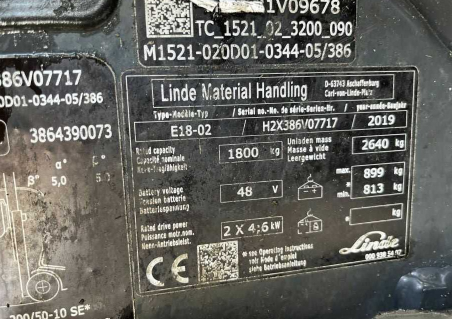 Linde E18-02 - Электропогрузчик: фото 4 Linde E18-02 - Электропогрузчик: фото 4