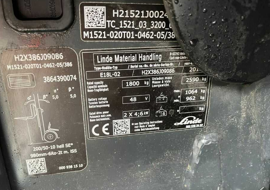 Linde E18L-02 - Электропогрузчик: фото 4 Linde E18L-02 - Электропогрузчик: фото 4