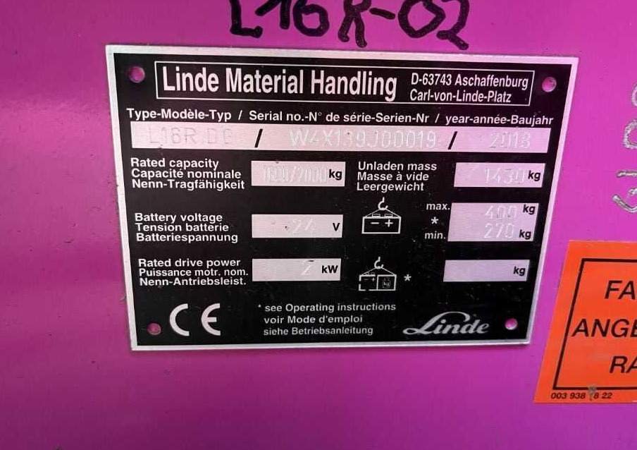 Linde L16RDG - Штабелер: фото 3 Linde L16RDG - Штабелер: фото 3