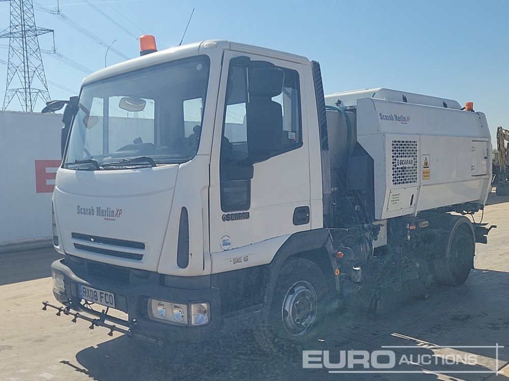 2008 Iveco 4x2 Sweeper Lorry, Scarab Merlin Body, Reverse Camera, Manual Gearbox - Подметально-уборочная машина: фото 1 2008 Iveco 4x2 Sweeper Lorry, Scarab Merlin Body, Reverse Camera, Manual Gearbox - Подметально-уборочная машина: фото 1