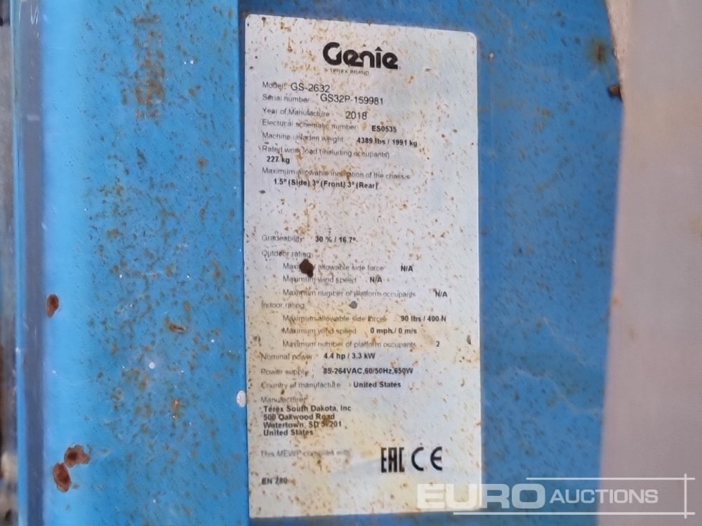 Ножничный подъемник 2018 Genie GS2632: фото 34