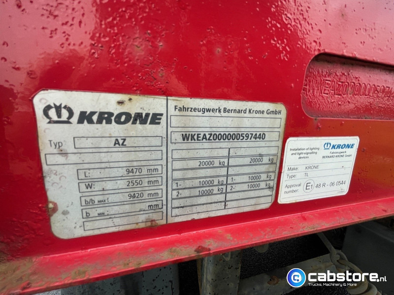 Прицеп бортовой/ Платформа Krone AZ  Open aanhangwagen - Pritsche - open box - Alcoa - BPW - Lengte laadbak 7,34 meter -Bouwjaar 2014 - banden 90% - APK tot 01-2026 !!: фото 10