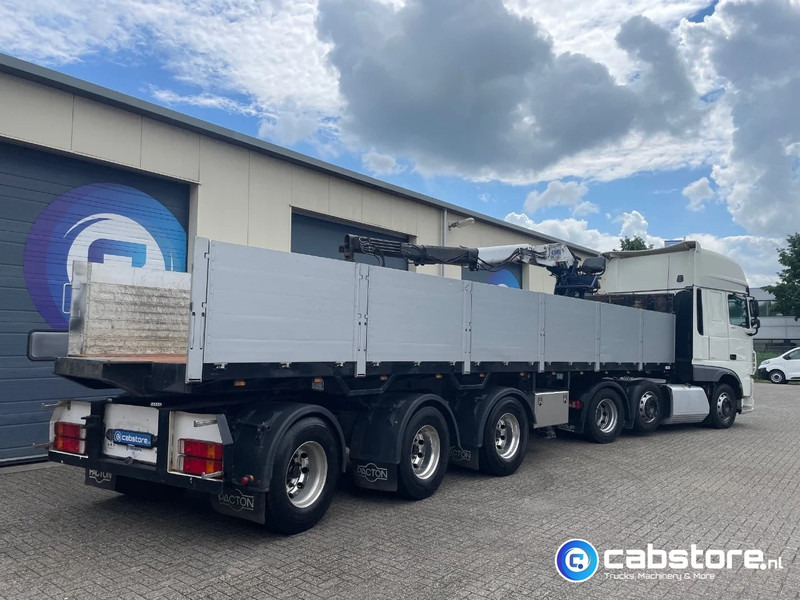 Полуприцеп бортовой/ Платформа Pacton T3-003 3-assige stenen oplegger 2-assen gestuurd + Kennis Type 14.000 loopkraan - Rotator - stenenklem: фото 1