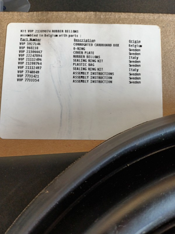 VOLVO PENTA BELLOW KIT 21389074 - Двигатель и запчасти для Промышленного оборудования: фото 2 VOLVO PENTA BELLOW KIT 21389074 - Двигатель и запчасти для Промышленного оборудования: фото 2