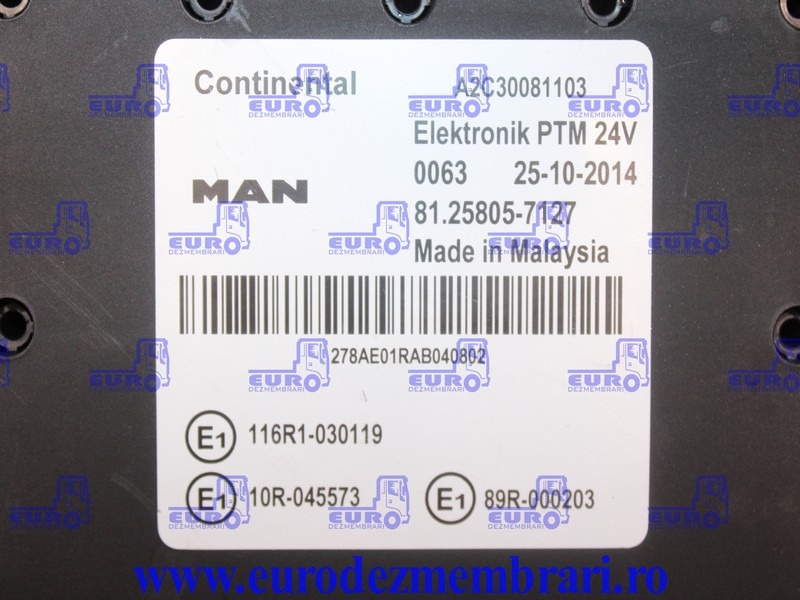 CALCULATOR PTM MAN TGX 81.25805.7127 - Блок управления для Грузовиков: фото 3 CALCULATOR PTM MAN TGX 81.25805.7127 - Блок управления для Грузовиков: фото 3
