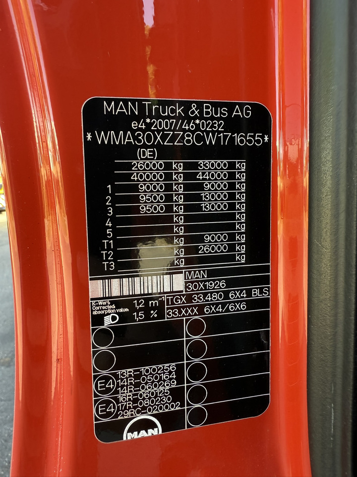 Тягач MAN TGX 33.480 6x4 BLS (zul. ZGG 120 t): фото 10