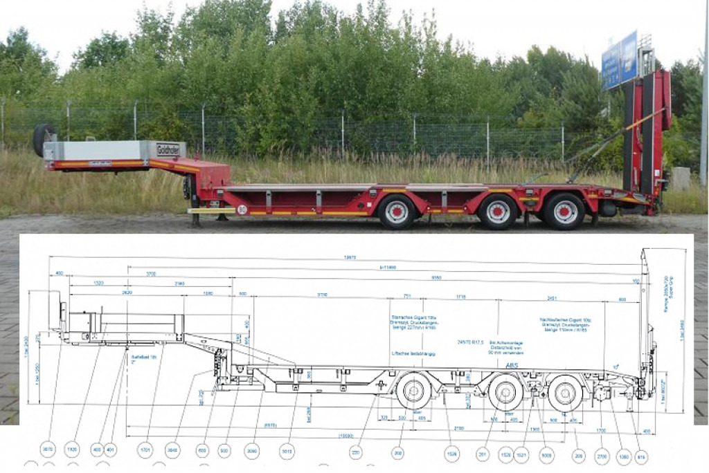 Низкорамный полуприцеп для транспортировки тяжёлой техники GOLDHOFER Satteltieflader STN-L 3 (245) RM Tiefladerauflieger: фото 10
